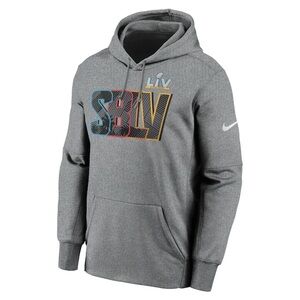 Men's Super Bowl LV Nike Heathered Charcoal‎ Overlap Pullover Hoodie NWT L